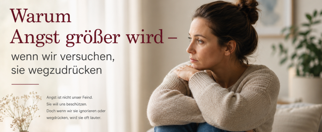 Nachdenkliche Frau am Fenster – Blogartikel über Angst, ihre Schutzfunktion und den Umgang mit belastenden Gefühlen.
